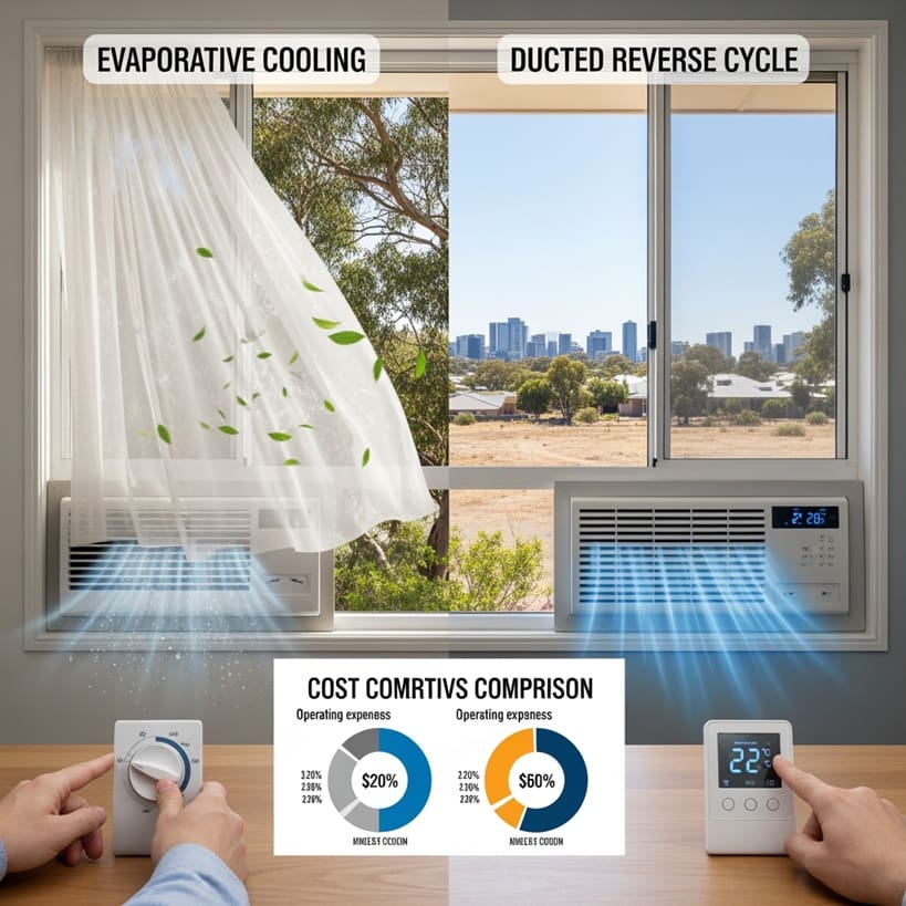 Ducted Reverse Cycle vs Evaporative Cooling: Perth Climate Comparison